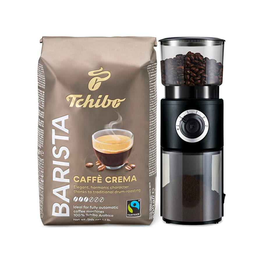 Tchibo Elektrikli Kahve Değirmeni & Barista Caffè Crema Çekirdek Kahve 500 G