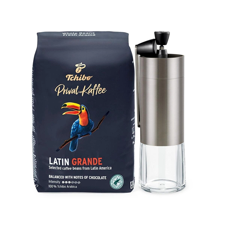Tchibo Privat Kaffee Latin Grande Çekirdek Kahve 500 G & Manuel Kahve Değirmeni