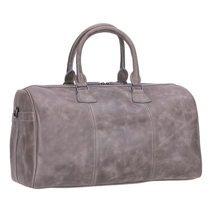 Bloominbag Bloomvoyager Ash Gray Hakiki Deri Duffle Unisex Seyahat & Hafta Sonu Çantası