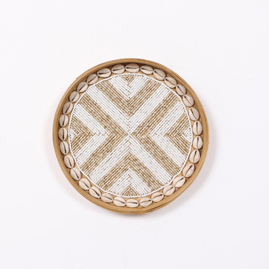 Mylamp Anadolu Boncuklu Bambu Duvar Dekoru &tepsi 25 Cm Tr005-25