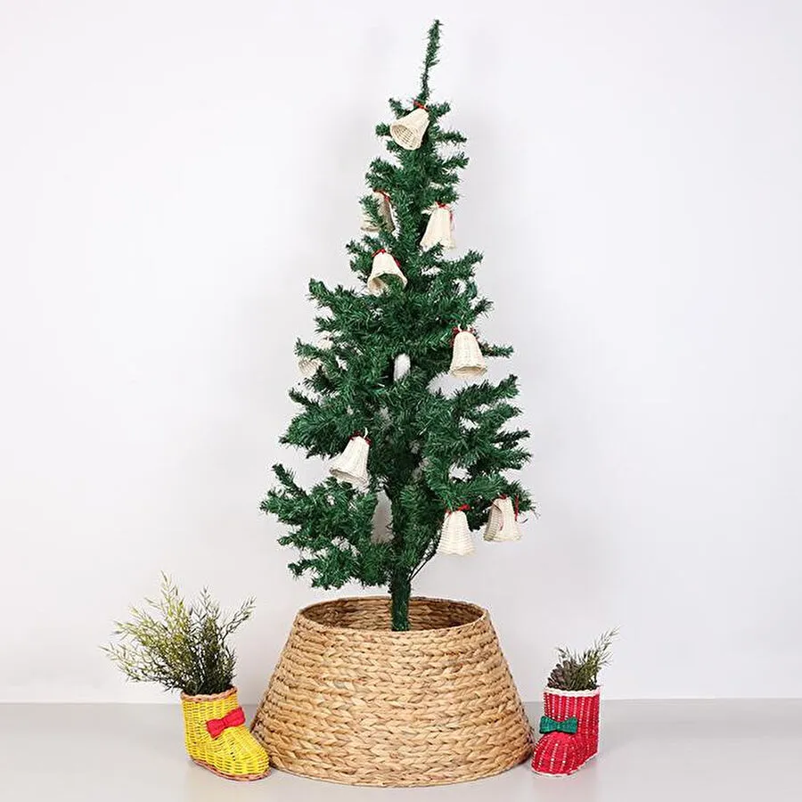 Mylamp Yılbaşı Ağacı Eteği 55x36x26 Cm Doğal Su Sümbülü