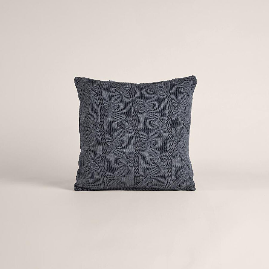 Penelope Triko Kırlent Kılıfı Füme 45x45 Cm - Cabella Serisi