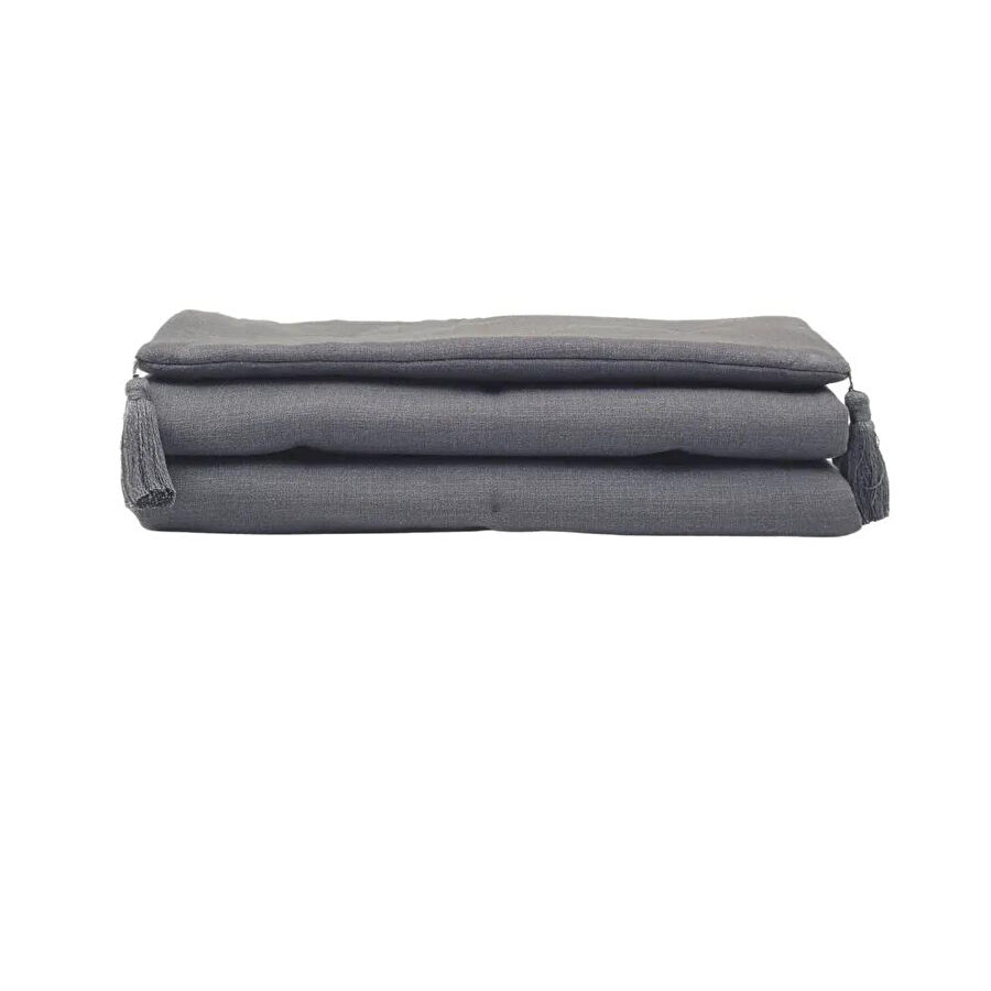 Penelope Nora Püsküllü Yatak Üzeri Runner 70x220 Cm Koyu Gri