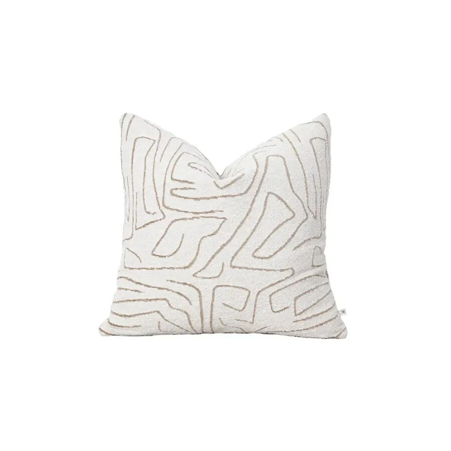 Penelope Elera Kırlent Kılıfı 45x45 Cm Ekru-bej