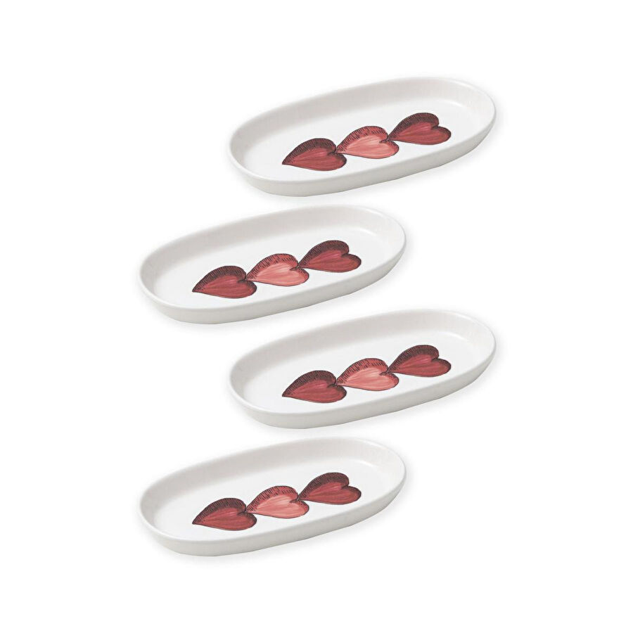 The Mia Luv Oval Servis 4lü 21 Cm