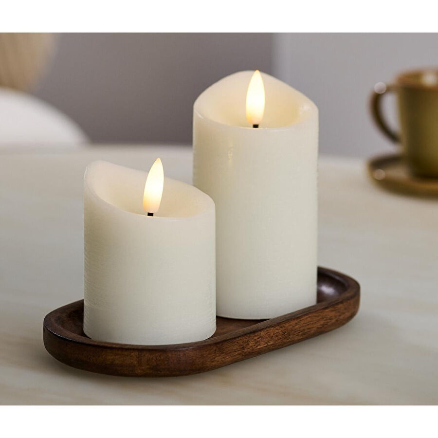 Tchibo Led’li Gerçek Mum, 2li, Krem