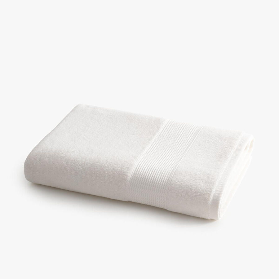 Green Black Lara Banyo Havlusu %100 Pamuk Bordürlü Krem 80x150 Cm