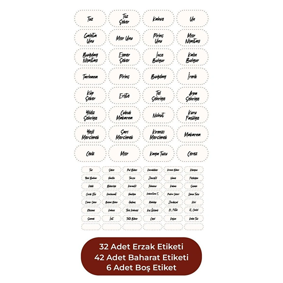 Vienev 80 Adet Erzak Ve Baharat Etiketi