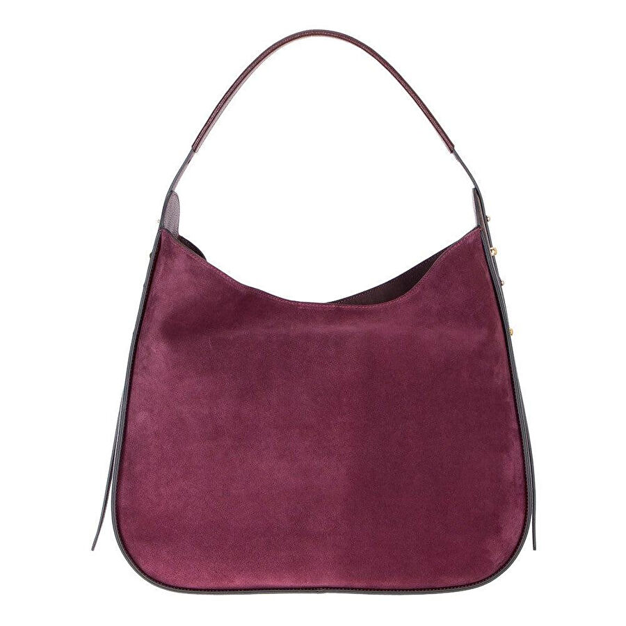 Bloominbag Lunar Merlot Burgundy Süet Büzgülü Kadın Omuz Çantası