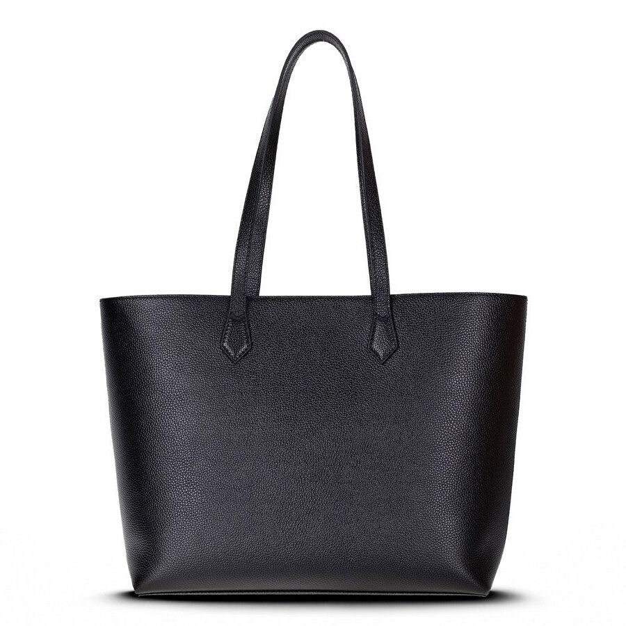 Bloominbag Terra Siyah Hakiki Deri Kadın Omuz Çantası – Noir Black Terra Structured Leather Tote