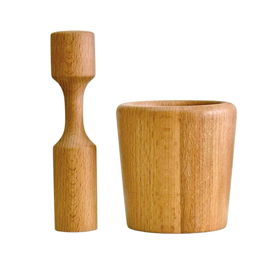 Kaf Ahşap Kayın Havan / Defne