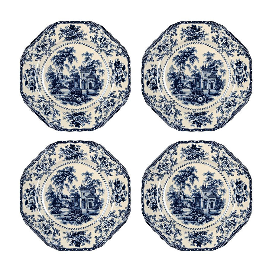 Lucky Art Florantine 27cm 4lu Tabak Seti Mavi