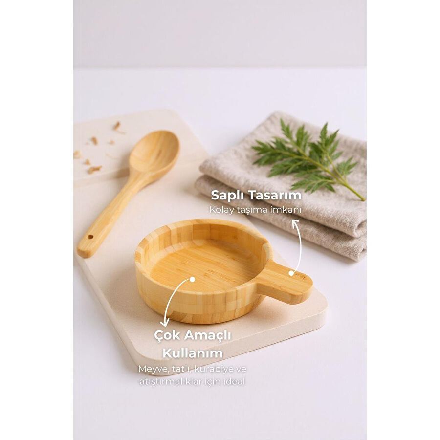 Bambum Rave Saplı Kase Yuvarlak