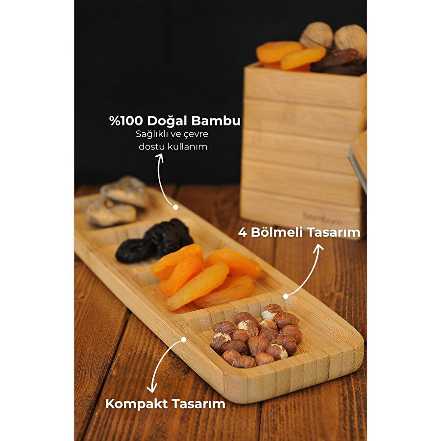 Bambum Ganberi 4 Bölmeli Çerezlik & Sosluk