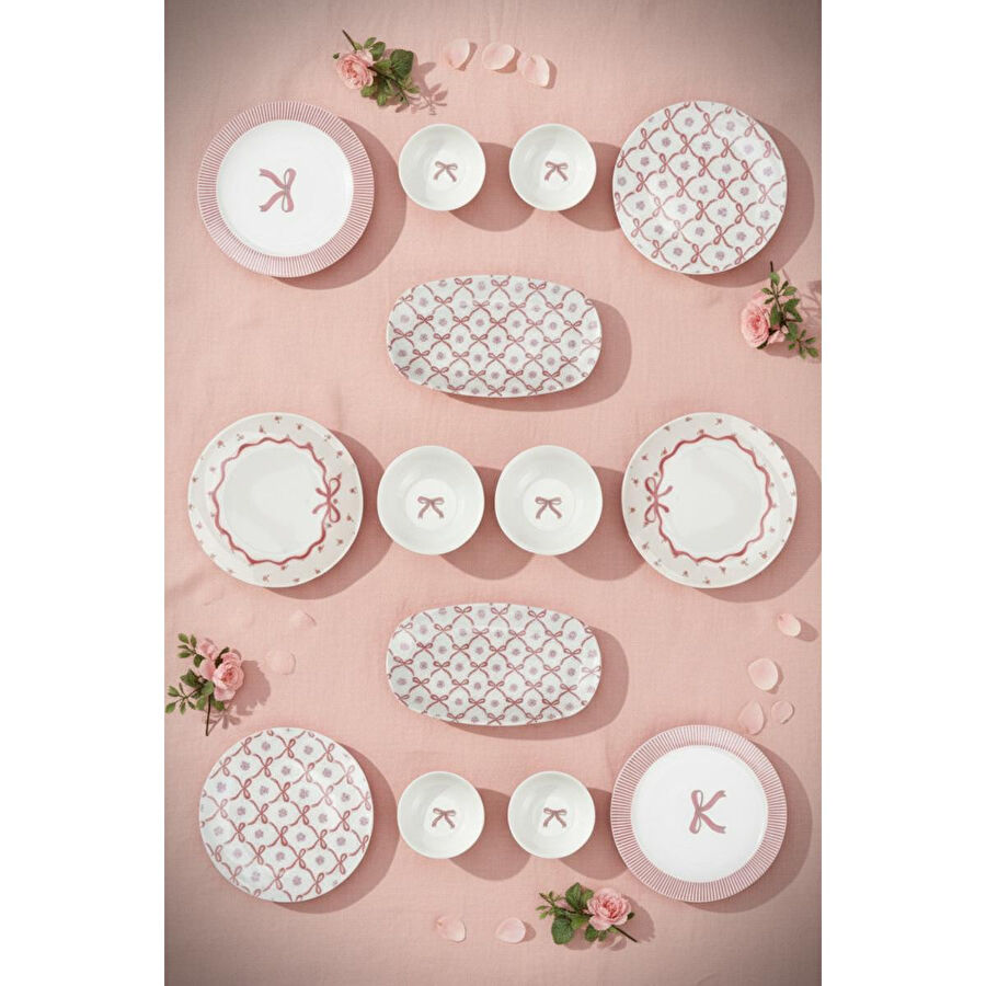 Bambum Moderna 14 Parça Kahvaltı Takımı Ribbon