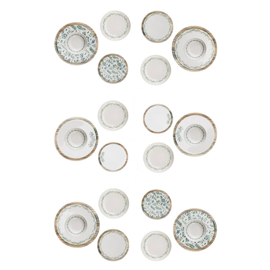 Bambum Moderna 24 Parça Yemek Takımı Yaprak