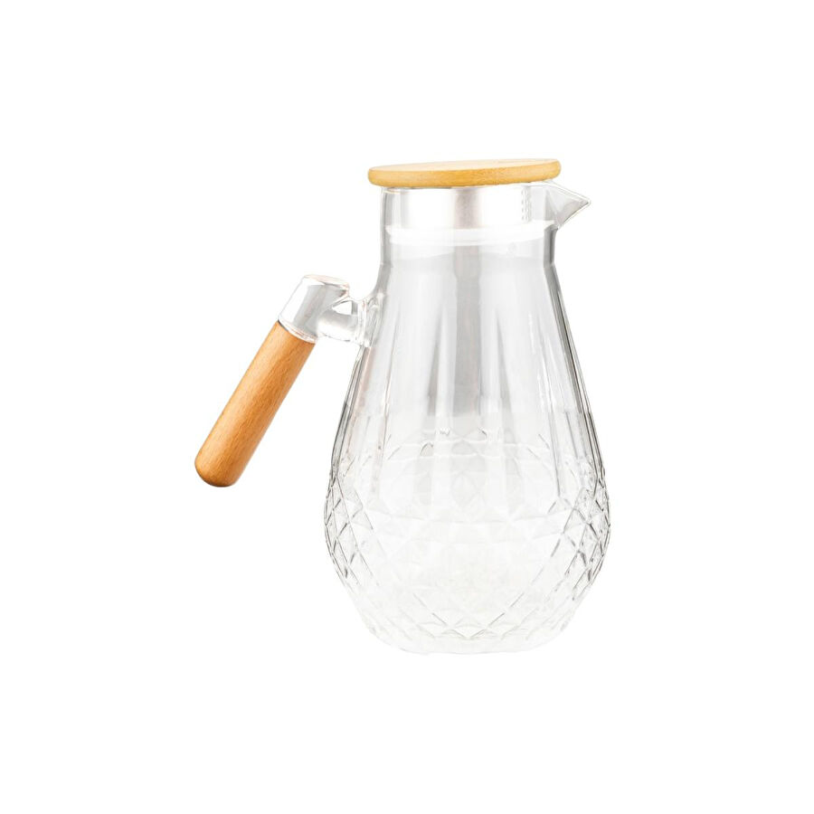 Bambum Glacy Bambu Kapaklı Cam Sürahi