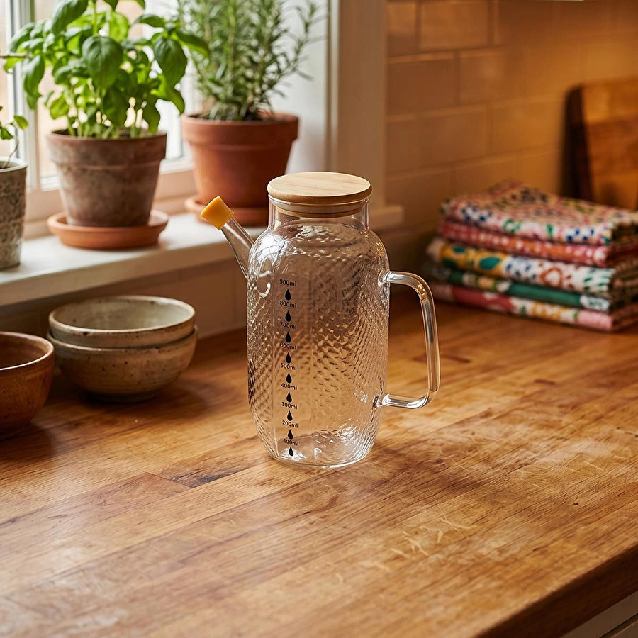 Bambum Nytro Bambu Kapaklı Cam Sürahi 1000ml