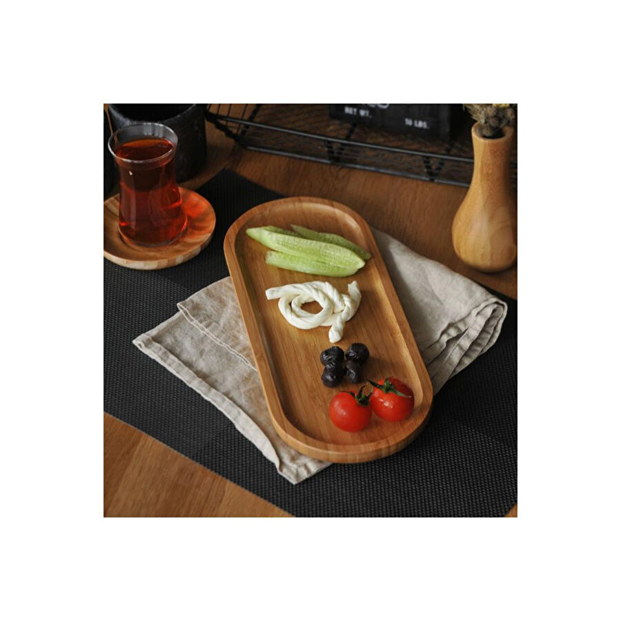 Bambum Latte Dikdörtgen Tepsi Küçük