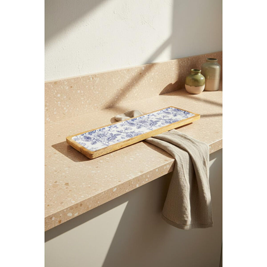 Bambum Gura Dikdörtgen Tepsi Gül Büyük