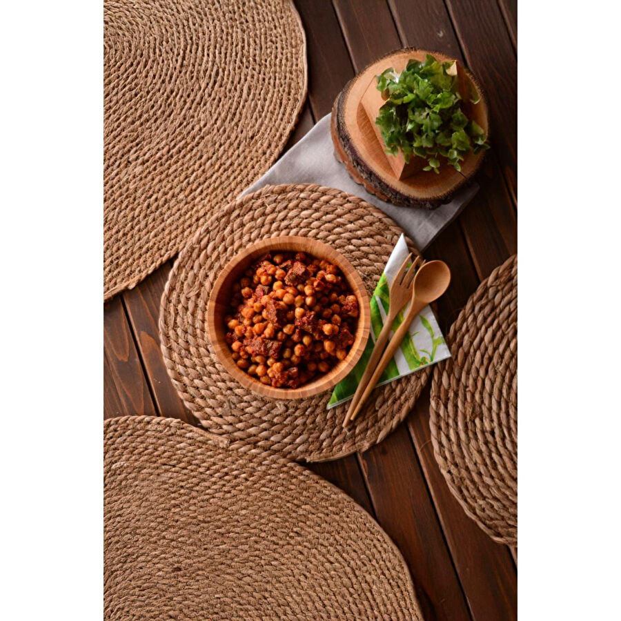 Bambum Laus Yuvarlak Hasır Servis 33 Cm