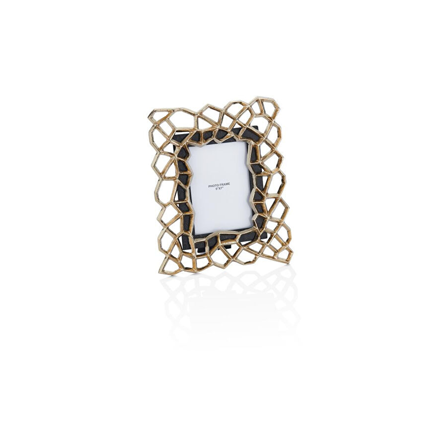 Cornella Pillar Antik Gold Siyah Metal Çerçeve Büyük En:33cm X Boy:39 Cm