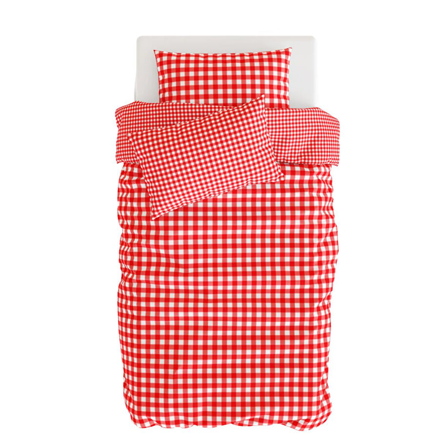 Itsy Bitsy Kids Gingham Kırmızı Nevresim Seti , Multicolor , 140x200 Cm