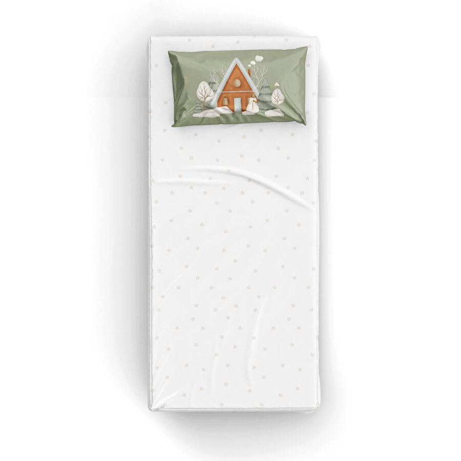 Itsy Bitsy Kids Snowy Yeni Yıl Tek Kişilik Çarşaf Seti, Çok Renkli, 90x190 Cm