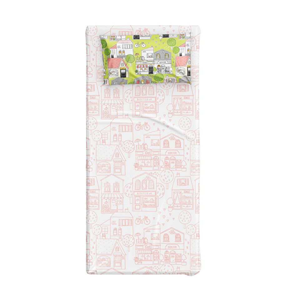 Itsy Bitsy Kids Neighbors Tek Kişilik Çarşaf Seti, Çok Renkli, 90x190cm