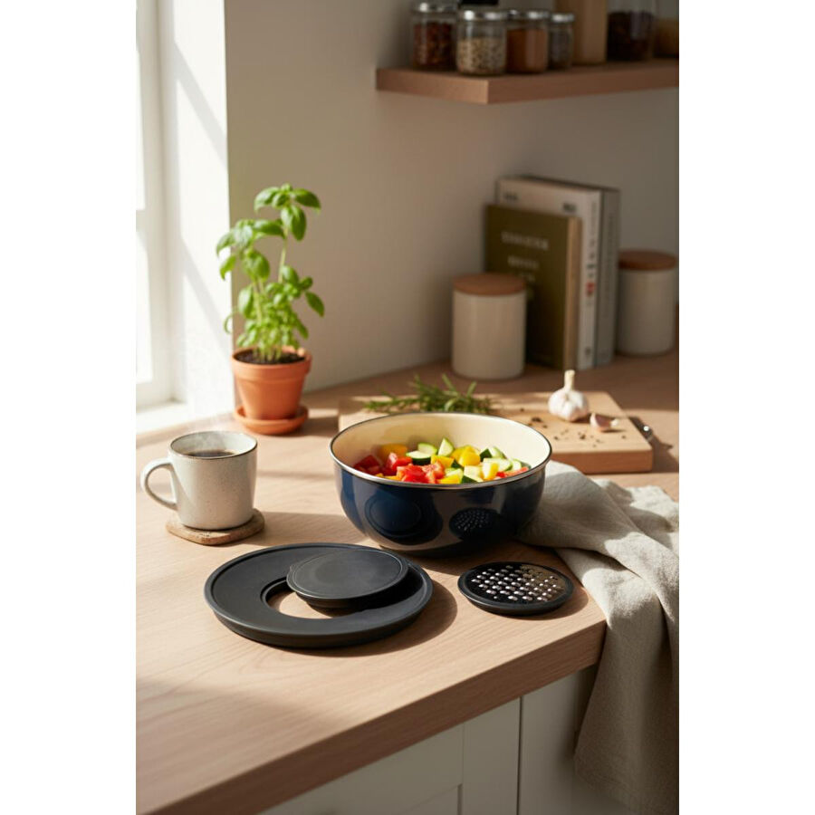 Bambum Nostalji Karıştırma Kabı Koyu Gri 24 Cm