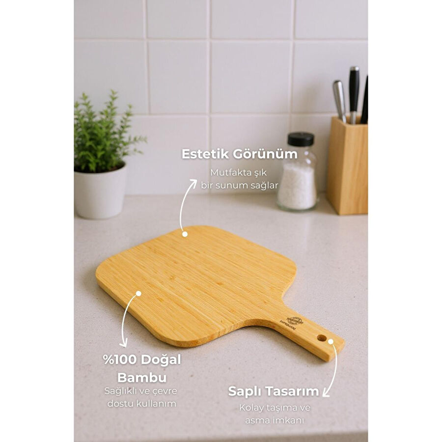 Bambum Puyol Kulplu Kesme Tahtası Dikdörtgen