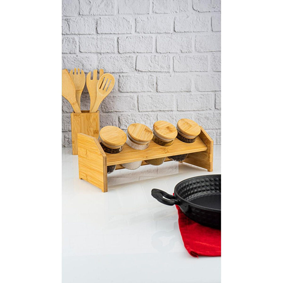 Bambum Tier 5 Parça Tek Katlı Standlı Baharatlık Küçük