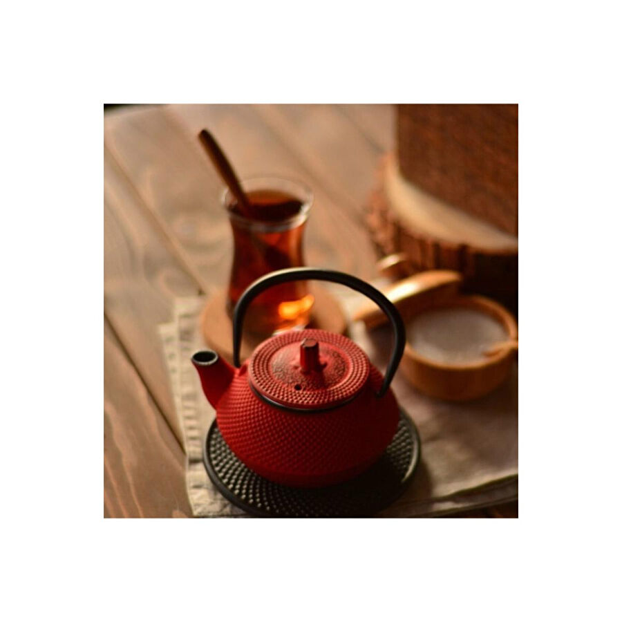 Bambum Taşev T0080 Linden Sümbül Döküm Demlik 300 Ml Kırmızı Döküm Çaydanlık