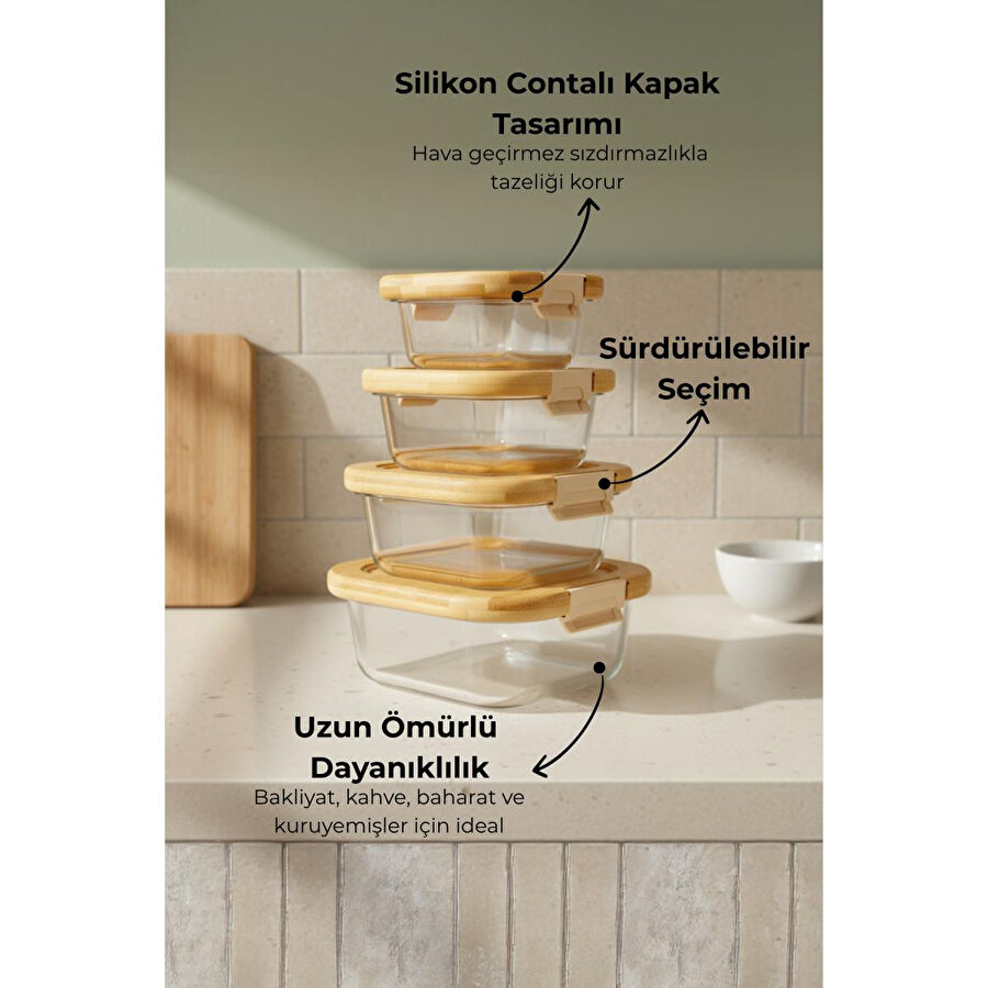 Bambum Patina 4'lü Saklama Seti