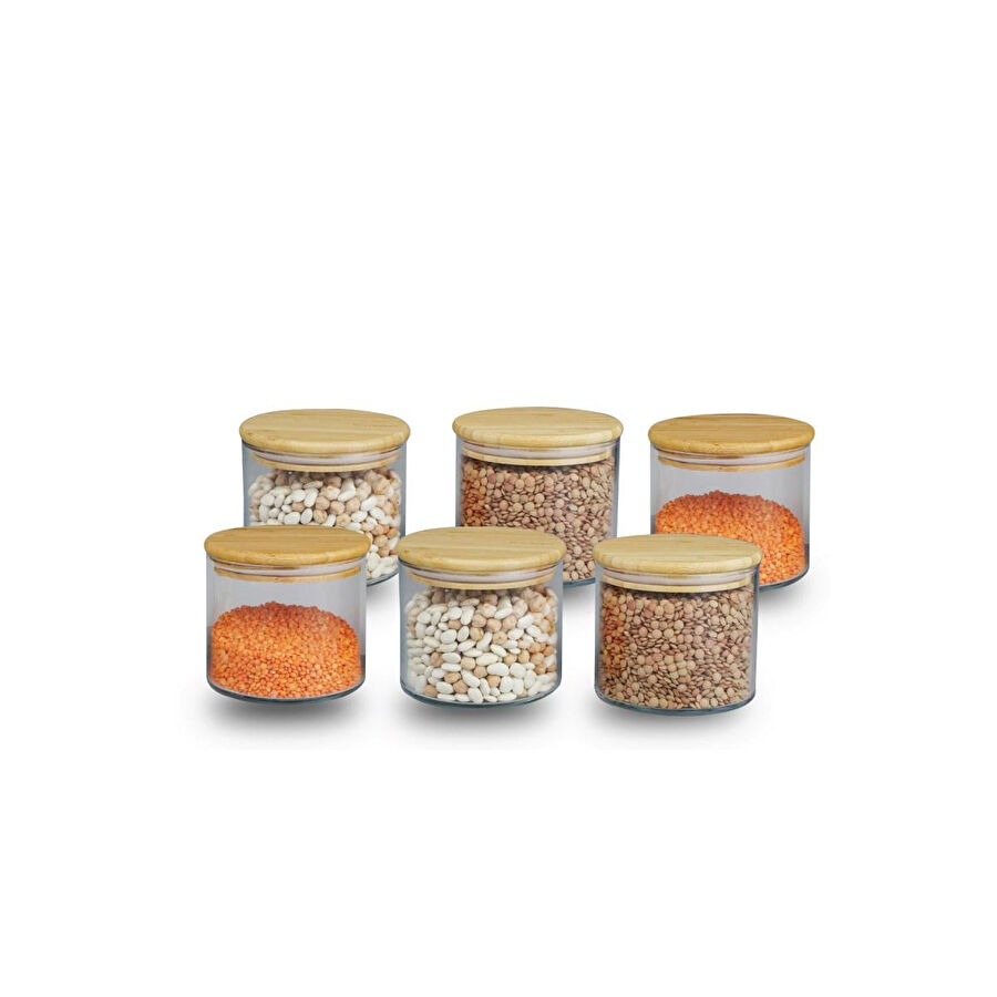 Bambum Melis - 6'lı Cam Saklama Seti Küçük