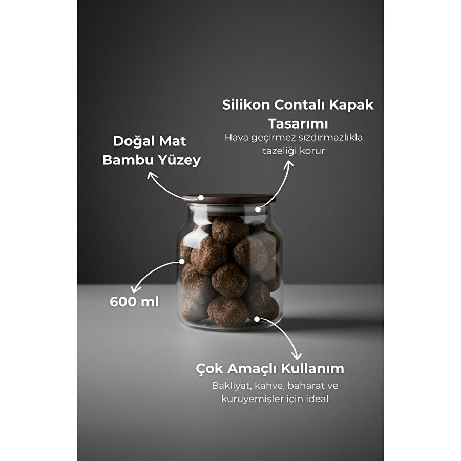 Bambum Nero Zone Cam Saklama Kabı 600ml