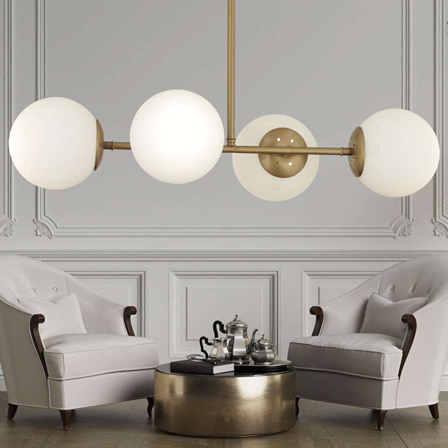 Apliqa Lema 4lü Eskitme Modern Yemek Masası Üstü Yatak Odası Salon Avize