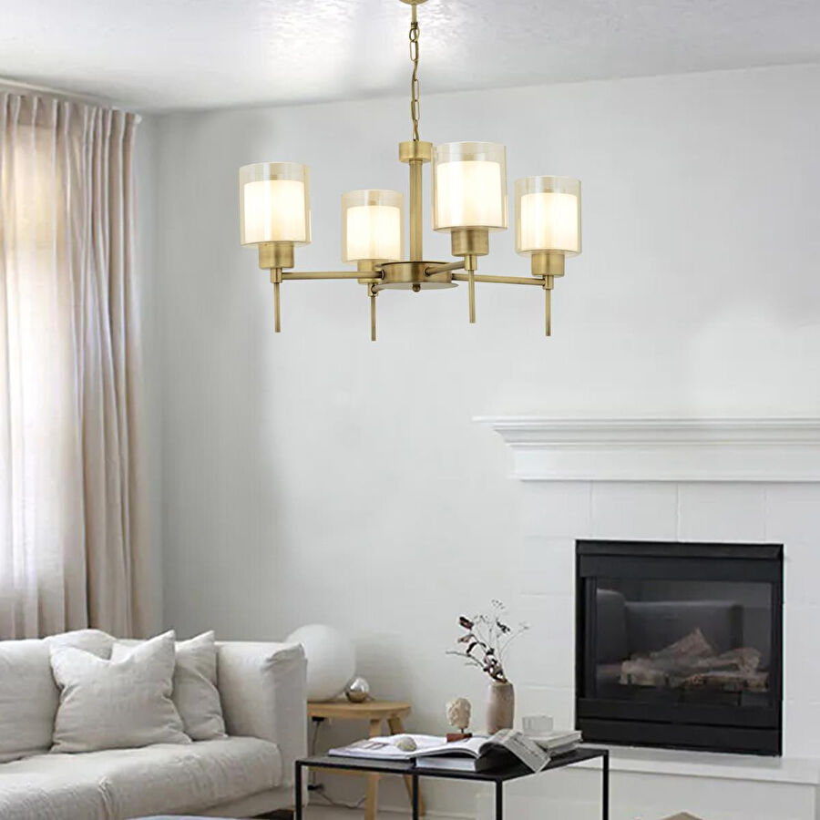 Apliqa Goldie 4 Lü Eskitme Modern Yatak Odası Salon Avize