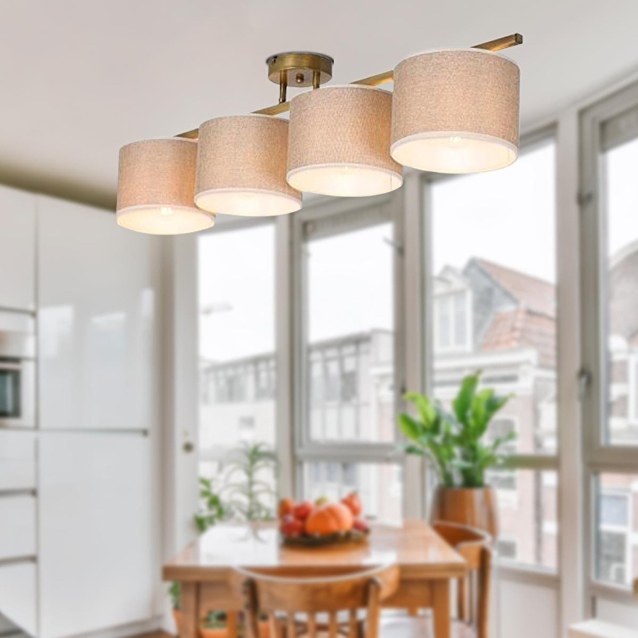 Apliqa Selina 4lü Eskitme Şapkalı Modern Plafonyer Genç Odası Mutfak Yatak Odası Avize