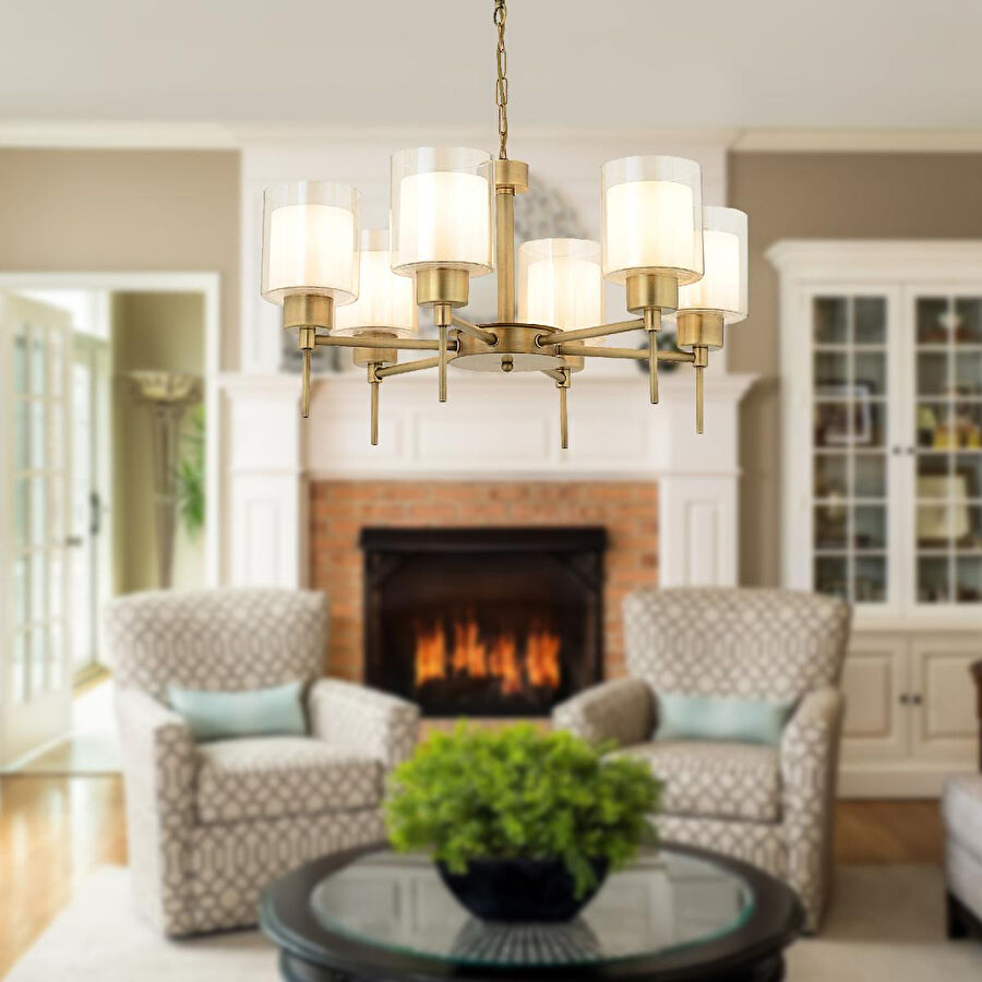 Apliqa Goldie 6 Lı Eskitme Modern Yatak Odası Salon Avize