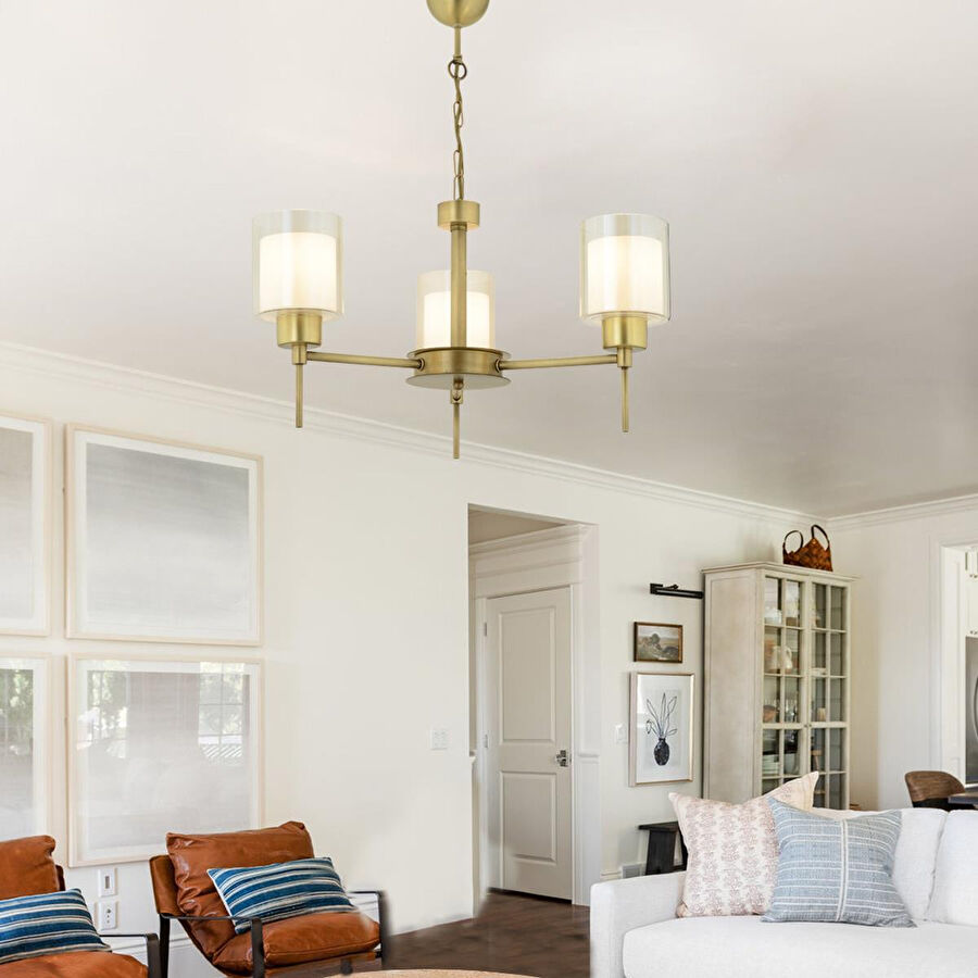 Apliqa Goldie 3 Lü Eskitme Modern Sarkıt Mutfak Salon Avize