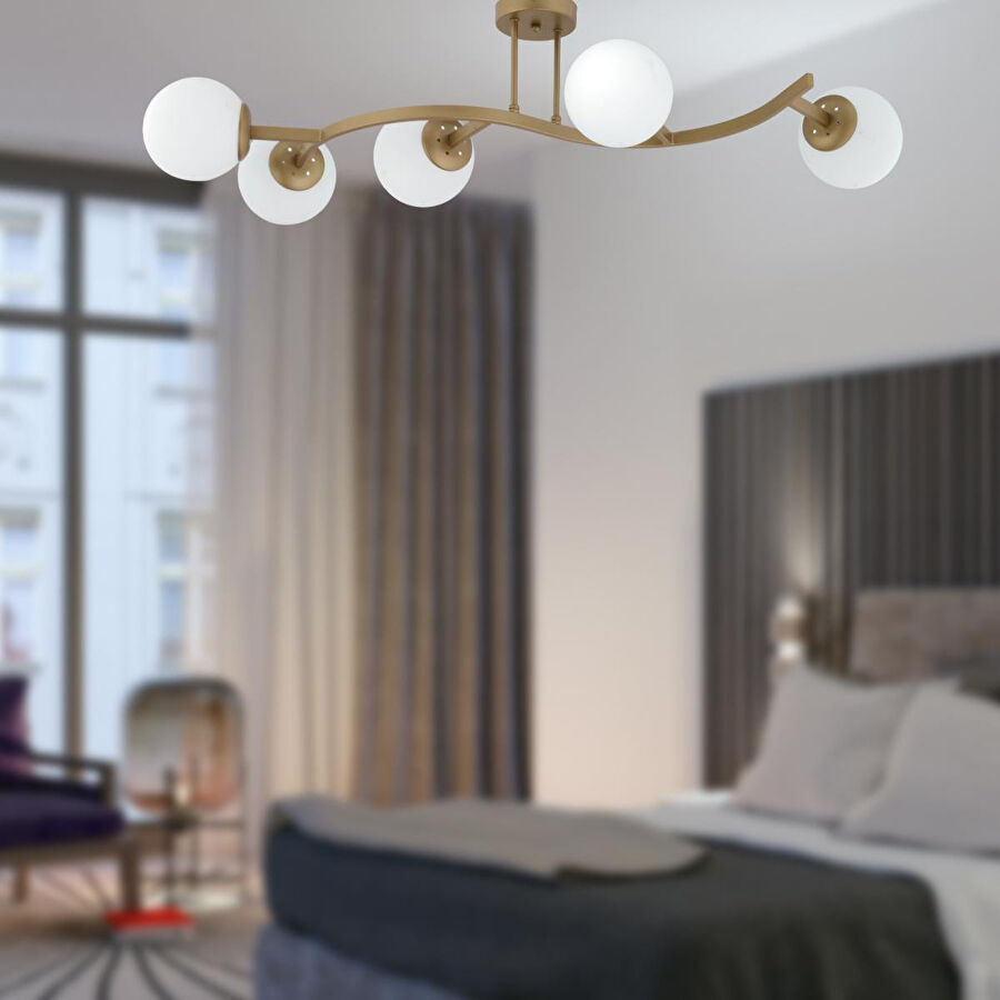 Apliqa İzem 5'li Eskitme Modern Plafonyer Genç Odası Mutfak Yatak Odası Avize