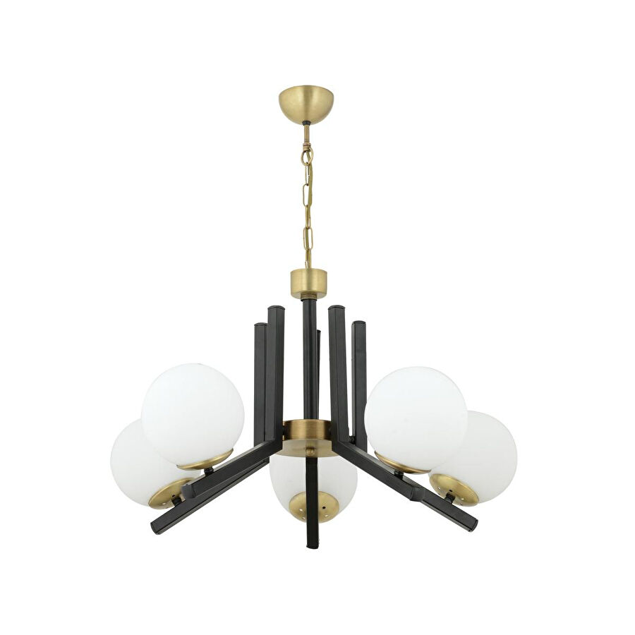 Apliqa Morgan 5 Li Eskitme Siyah Modern Yatak Odası Mutfak Oturma Odası Salon Avize