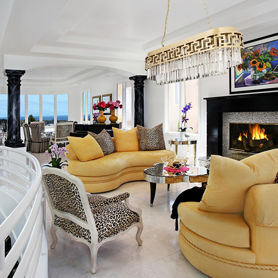 Apliqa Merlin Sıralı Eskitme Kristalli Taşlı Modern Tasarım Yemek Masası Üstü Kristal Salon Avize