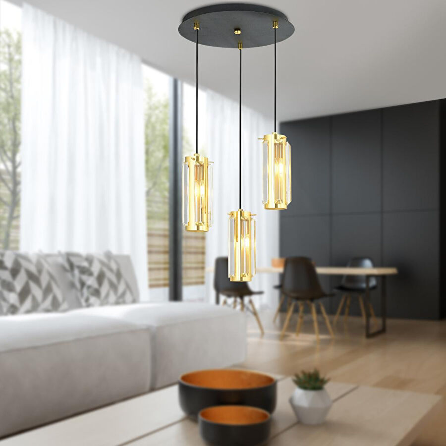 Apliqa Natali 3lü Sarkıt Eskitme Modern Genç Odası Mutfak Salon Sarkıt Avize