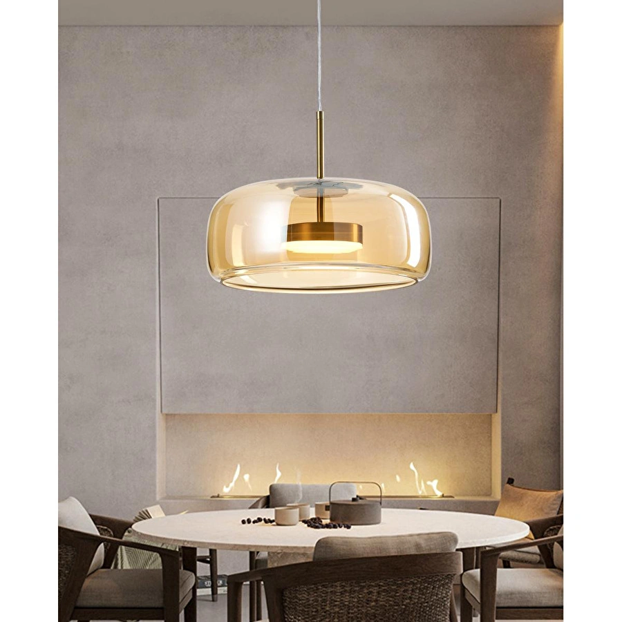 Apliqa Nantes 12 Watt 3000k Eskitme Bal Camlı Tekli Led Sarkıt Avize