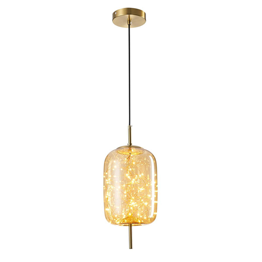 Apliqa Lewi 10 Watt 3000k Eskitme Bal Camlı Tekli Peri Led Sarkıt Avize