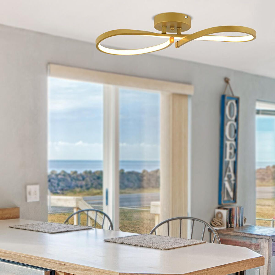 Apliqa Vetto Gold 38 Watt Plafonyer 3 Renkli Ledli Modern Mutfak Banyo Led Salon Sarkıt Avize