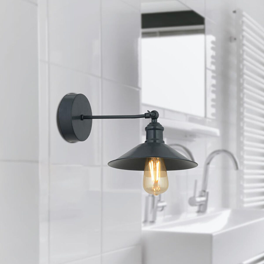 Apliqa Yekta Siyah Yatak Odası-yatak Başı,cafe,restoran Için Duvar Lambası Retro Aplik