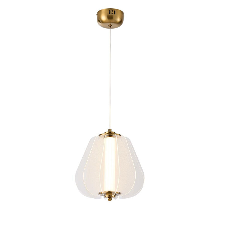 Apliqa Hopps 18 Watt 3000k Elips Bakır Tekli Led Sarkıt Avize